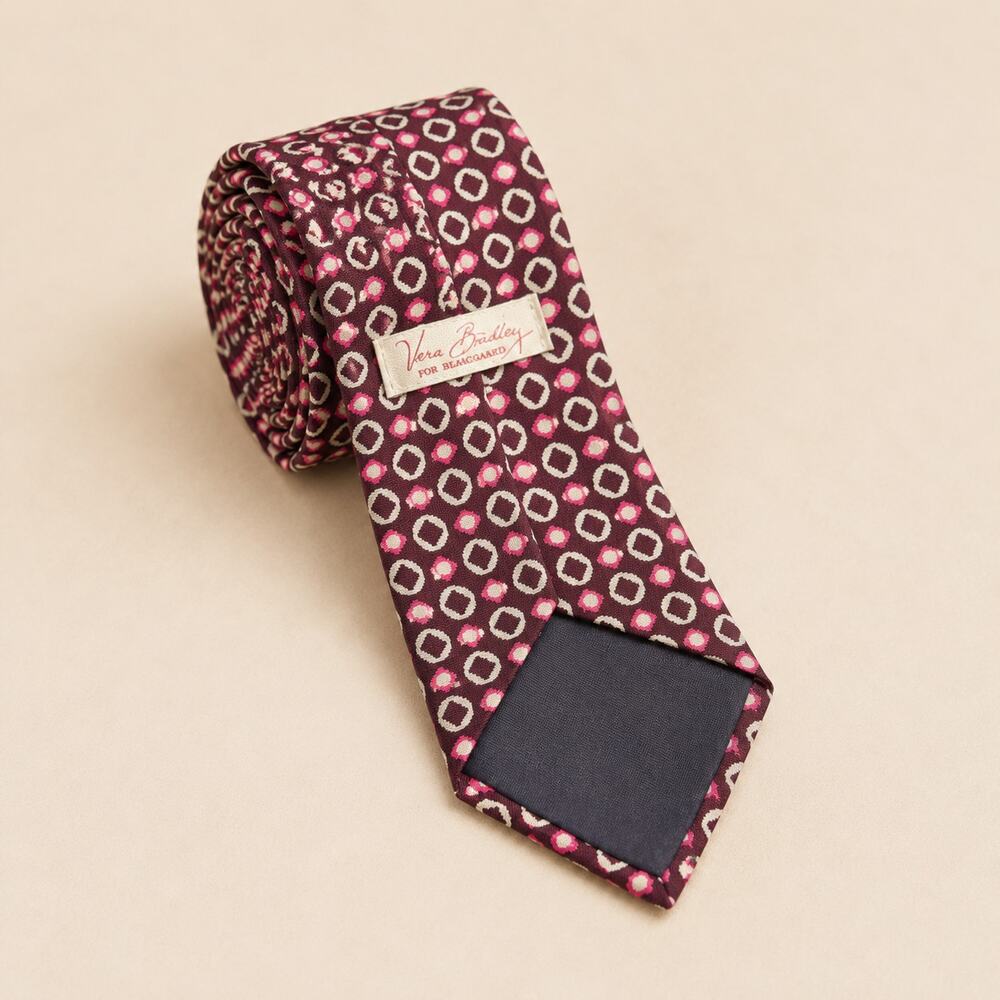 Vera Bradley for Baelgaard Plum Purple Pink Geometric Mens Silk Tie